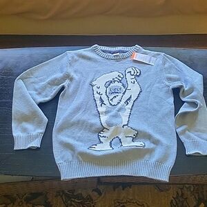 NWT super cute gymboree gray monster sweater 100% cotton